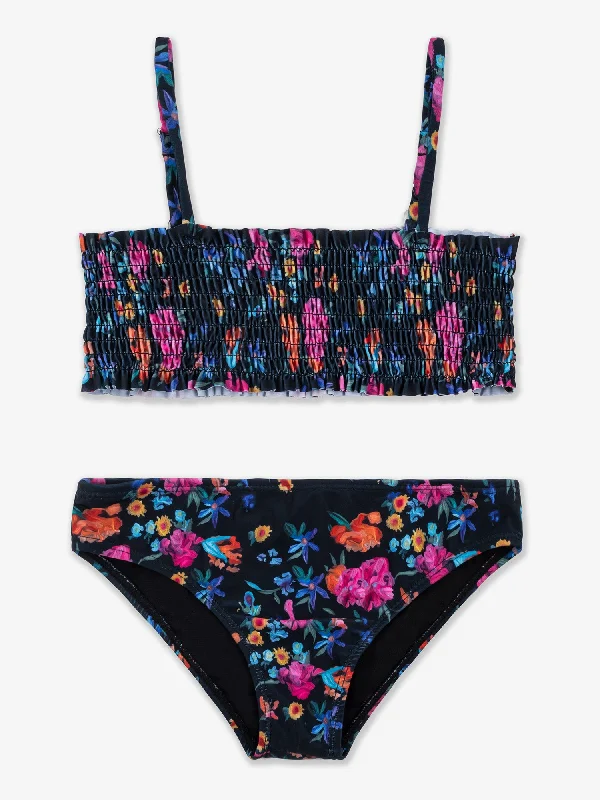 Emily Floral Print Smocked Bikini Swimsuit Stylish Swimsuit Set