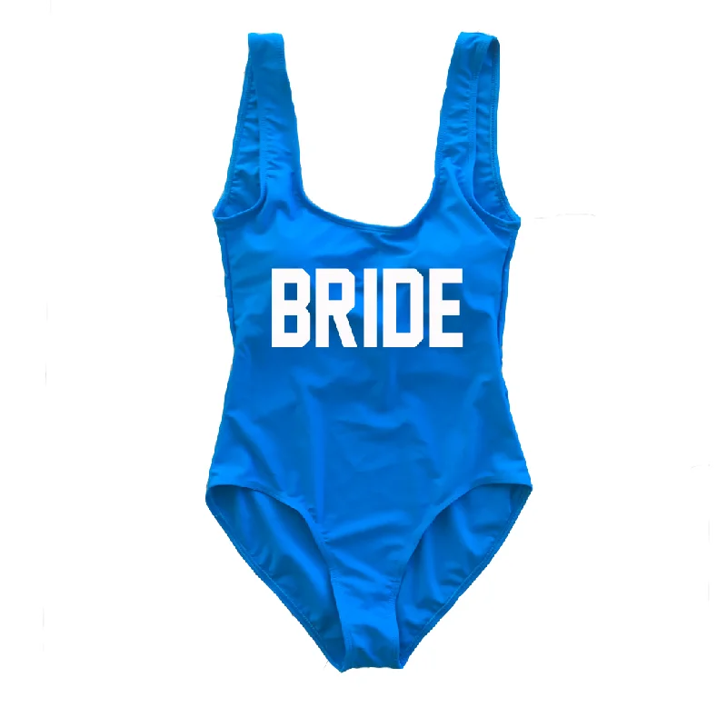 Royal Blue BRIDE One Piece Swimsuit Ruffled Swimsuit Top