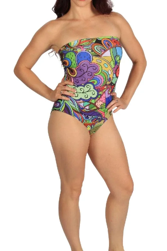 Eranas Strapless Lycra Swimsuit Vibrant Bikini Bottoms