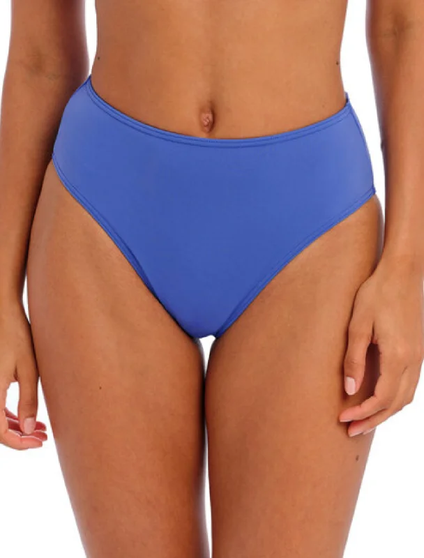 Freya Jewel Cove High Waist High Leg Swim Briefs, Plain Azure | Plain Azure High Waist Bikini Briefs | High waist Bikini Briefs Ruched Swimwear Set