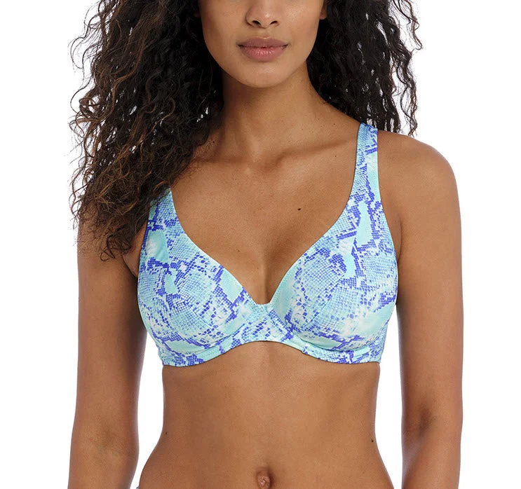 Freya Swimwear Komodo Aqua Snake Bay High Apex Bikini Top 204013 High-Waisted Swimwear