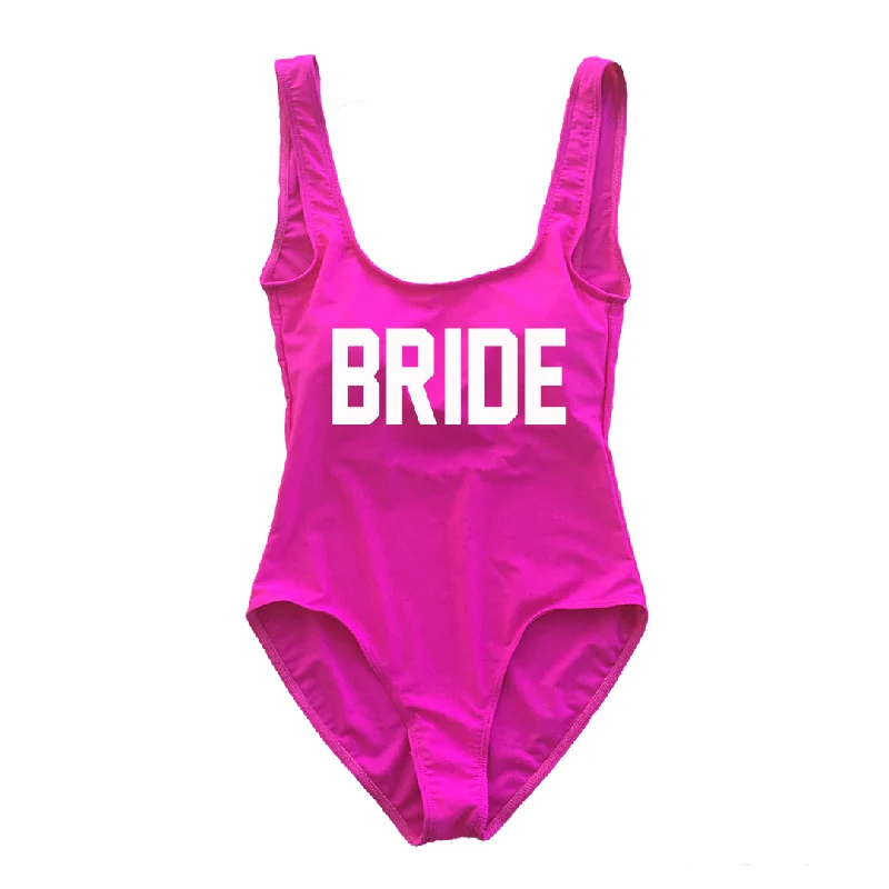 Hot Pink BRIDE One Piece Swimsuit Quick-Dry Swimsuit