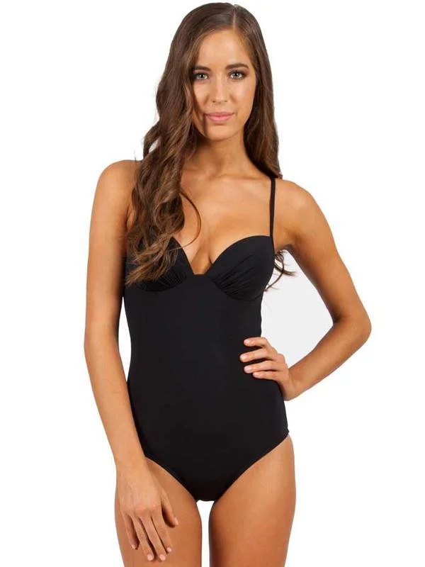 J1843 Vision  Plunge U/Wire Swimsuit - Jets Sleek Racerback Swimsuit