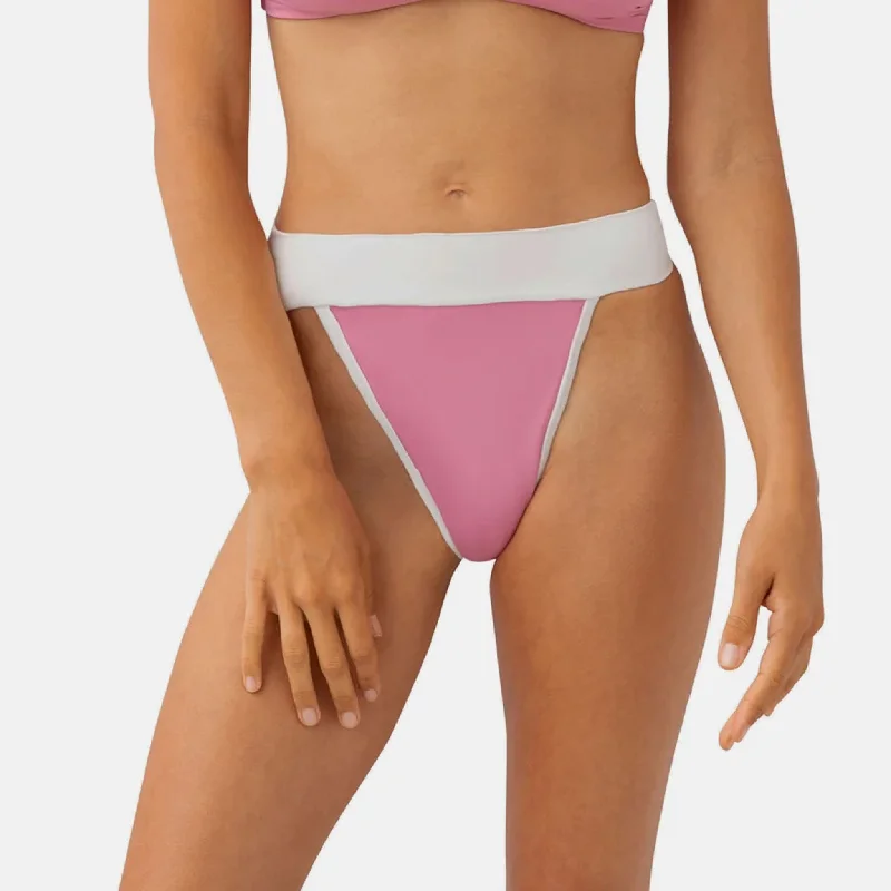 KYA Camilia Reversible Swim Bottom -  Azalea/Vanilla Sleek Mesh Bikini