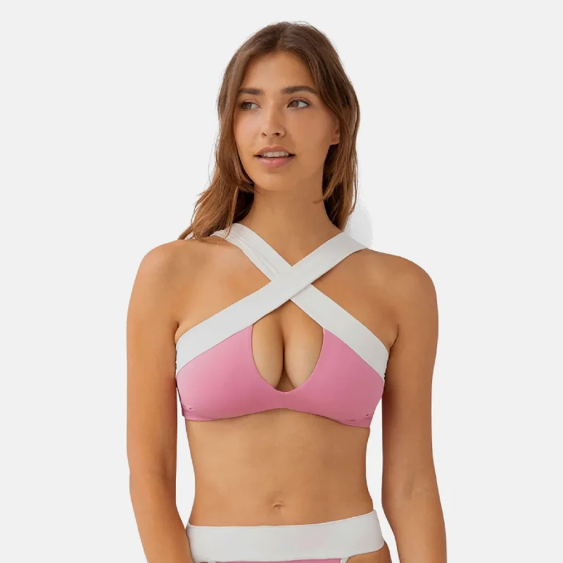 KYA Coco Reversible Swim Top - Azalea/Vanilla Adjustable Swim Top