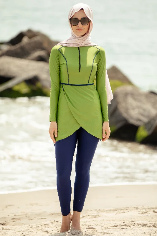 Lime Green 3 Piece Modest Swimsuit Quick-Dry Swimsuit
