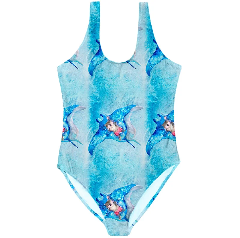 Manta Ray Koala Women's One Piece Sleeveless Swimsuit Elegant Swimsuit Bottoms