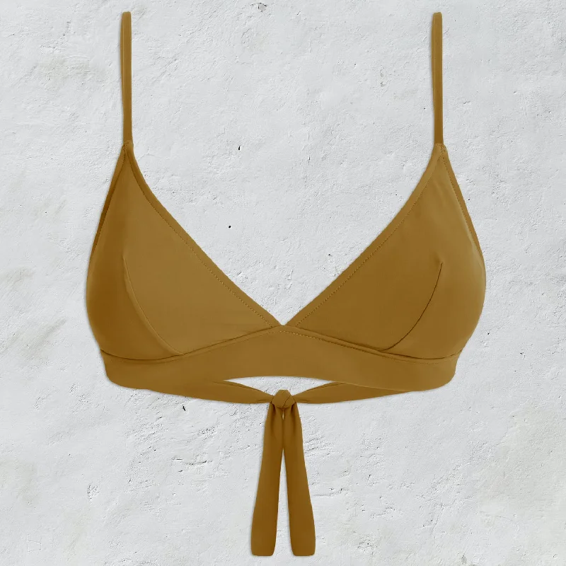 Marilyn Swimsuit Top - Women - SE Sensitive Elastane - S050 Antique Bronze Ruched Swimwear Set