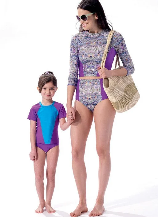McCalls Women/Child Swimwear M7417 Bold Color Swimsuit