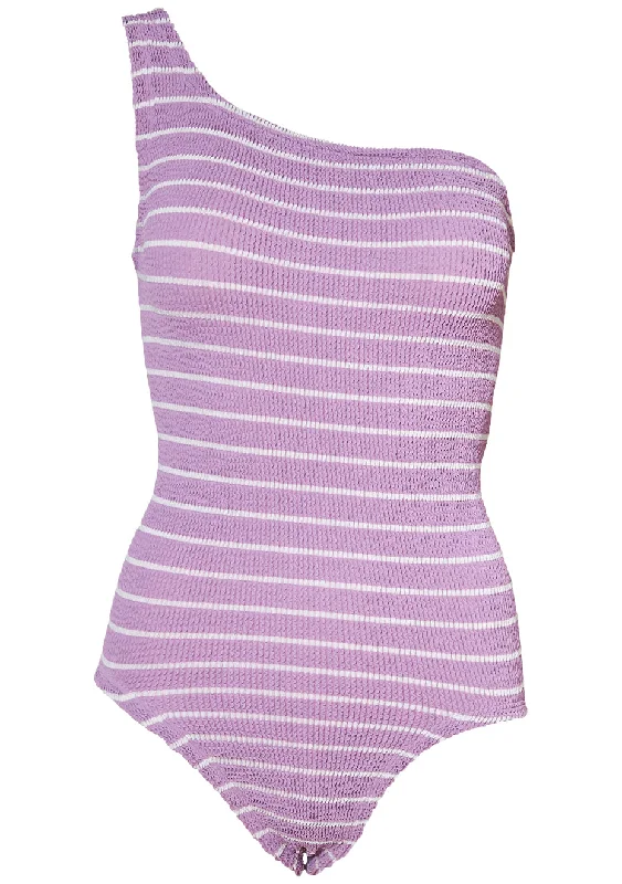 Nancy Swim Lavender/White Adjustable Bikini Bottoms
