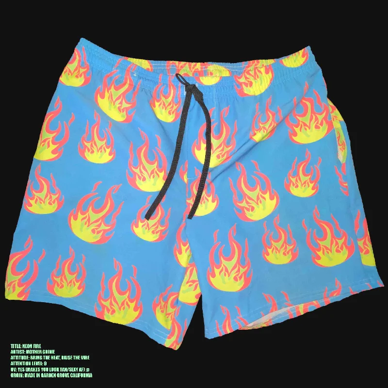 NEON FIRE Swim Trunks Color-Block Bikini