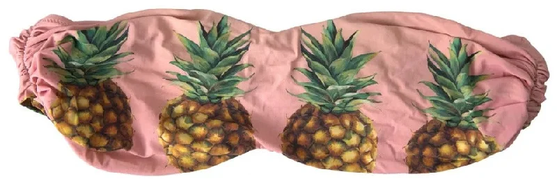 Pink Printed Beachwear Bikini Top Swimsuit Comfortable Tankini Set