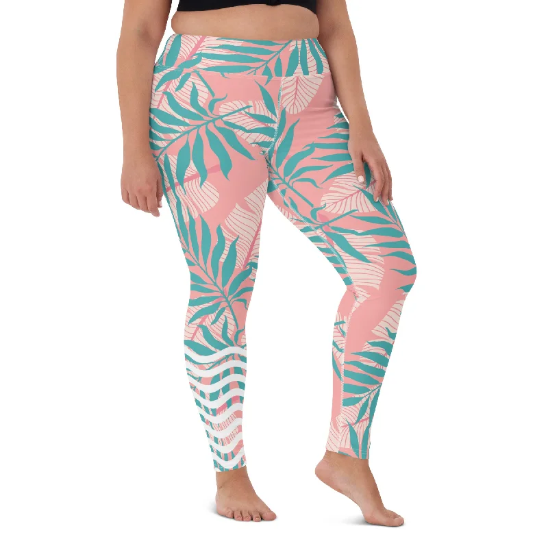 Plus Size Swim Surf Paddle Board Leggings UPF 50 - Key West Sporty Swimsuit Style