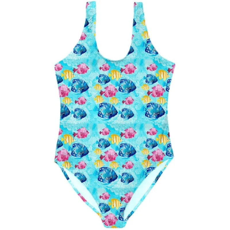 Rainbow Reef Women's One Piece Sleeveless Swimsuit Strap Bikini Set