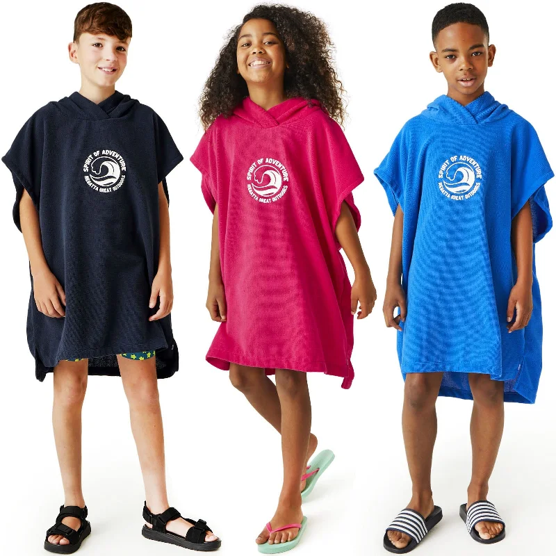 Regatta Kids Hooded Surf Surfing Swim Swimming Beach Towel Poncho Comfortable Swim Shorts