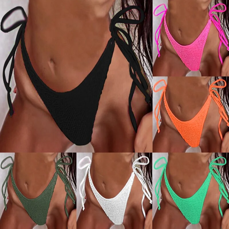 Sexy Swimwear Classic Cut Bottoms Women Briefs Bikini Bottom Side Ties Elegant Swimsuit Bottoms