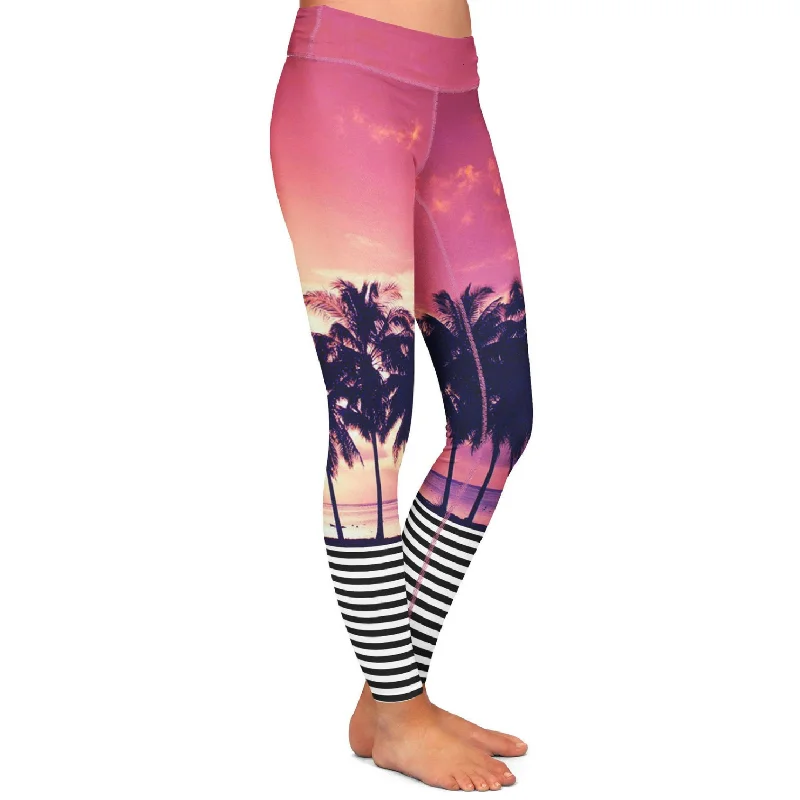 Women's Surf Leggings UPF50+ Malibu Sunset Swim Leggings Elegant Swimsuit Bottoms