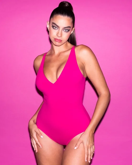 TA3 Swimwear Plungey Pink One Piece Summer Ready Swimsuit