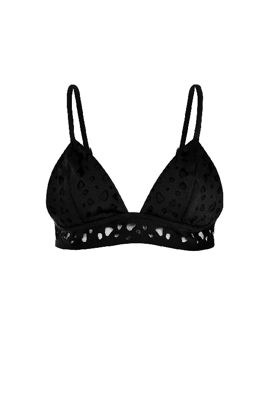 Top The Dotted Swimmer Black Sporty Swimwear Bottoms