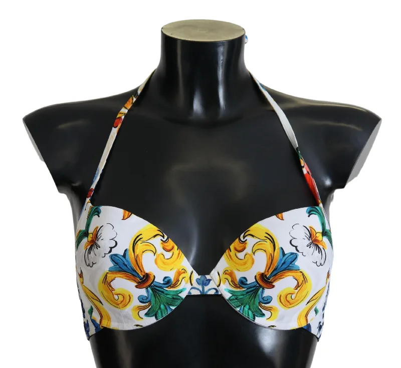 White Majolica Beachwear Swimwear Bikini Top Soft Beachwear Set