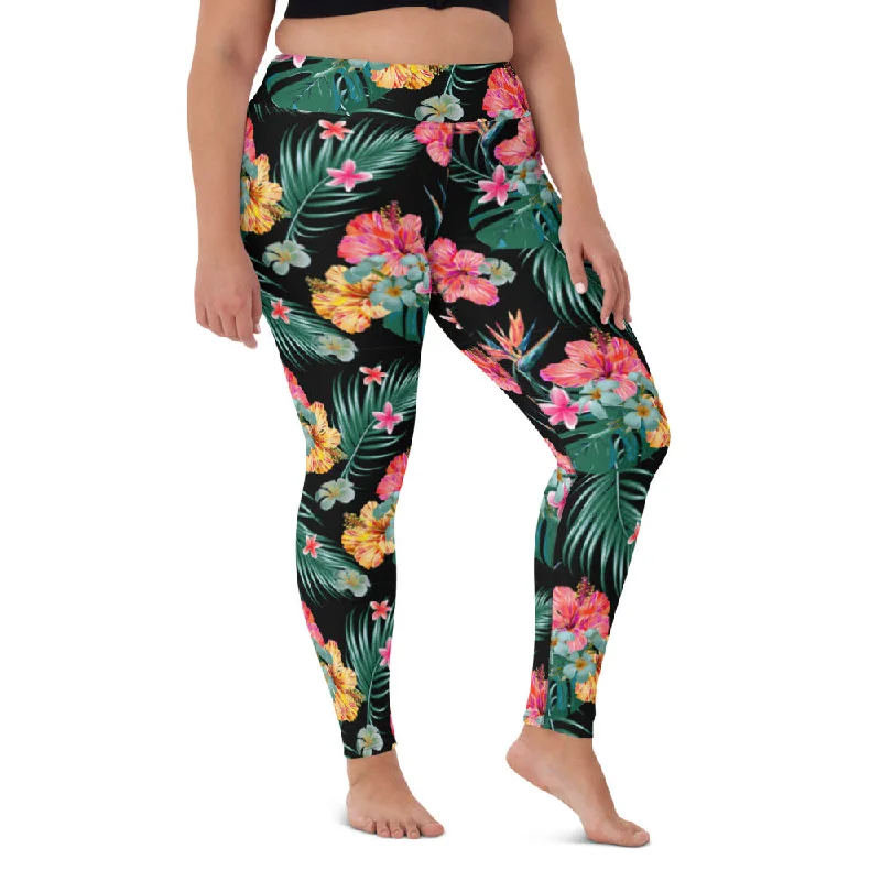UPF 50 Women's Surf, Swim, Surf Paddleboard Pant - Hawaiian Botanical Full Coverage Swimsuit