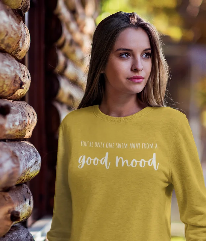 You're Only One Swim Away From A Good Mood Organic Cotton Sweatshirt Strap Bikini Set