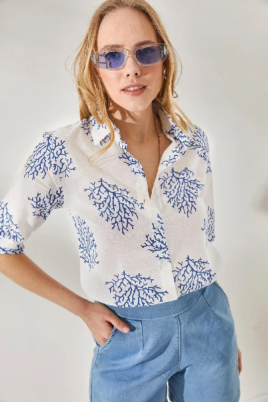 Women's Bush Blue Sleeve Fold Linen Shirt GML-19000825-- Chenille Blend Fleece Blend Nylon Blend Women's Bush Blue Sleeve Fold Linen Shirt GML-19000825-- Chenille Blend Fleece Blend Nylon Blend