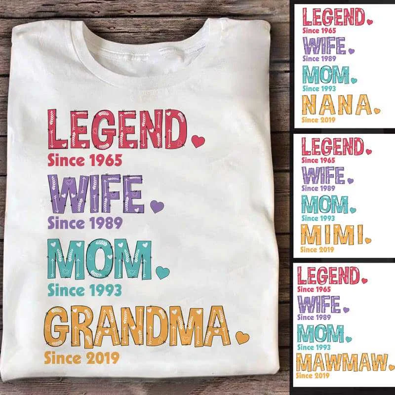 Legend Wife Mom Grandma Pattern Personalized Shirt-- Faux Fur Fabric Real Fur Fabric Shearling Fabric
