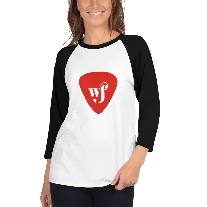 Women's Wilson Fairchild Guitar Pick 3/4 sleeve raglan shirt-- Collared Crew Neck Turtle Neck