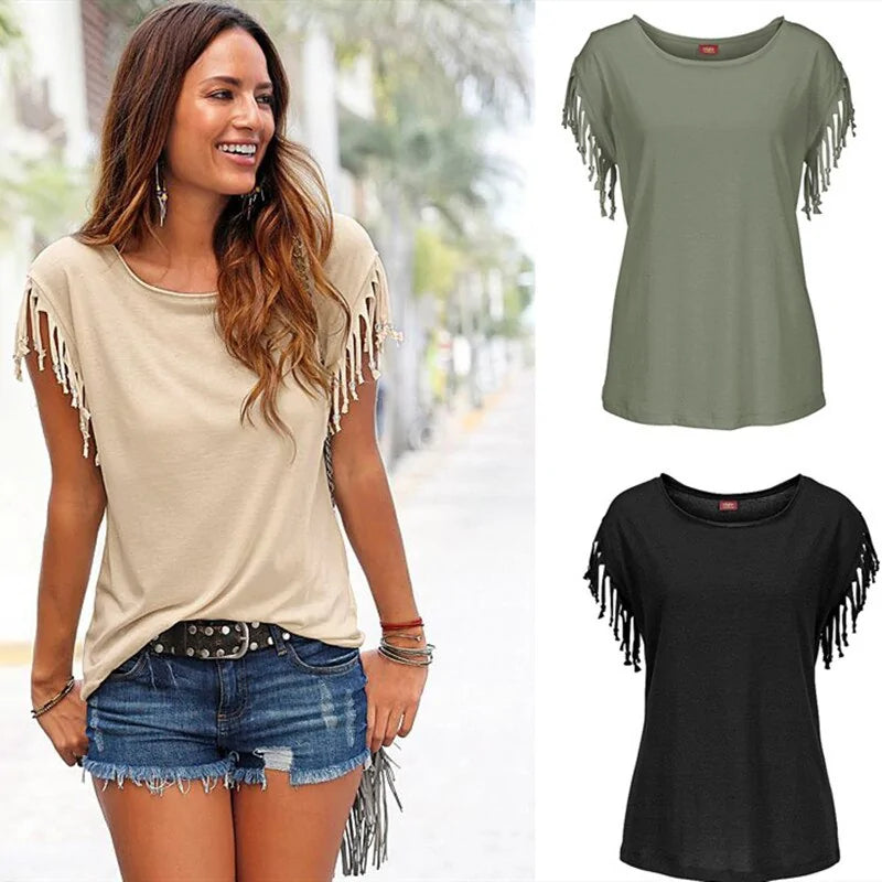 Women Summer T shirts-- Chenille Blend Fleece Blend Nylon Blend