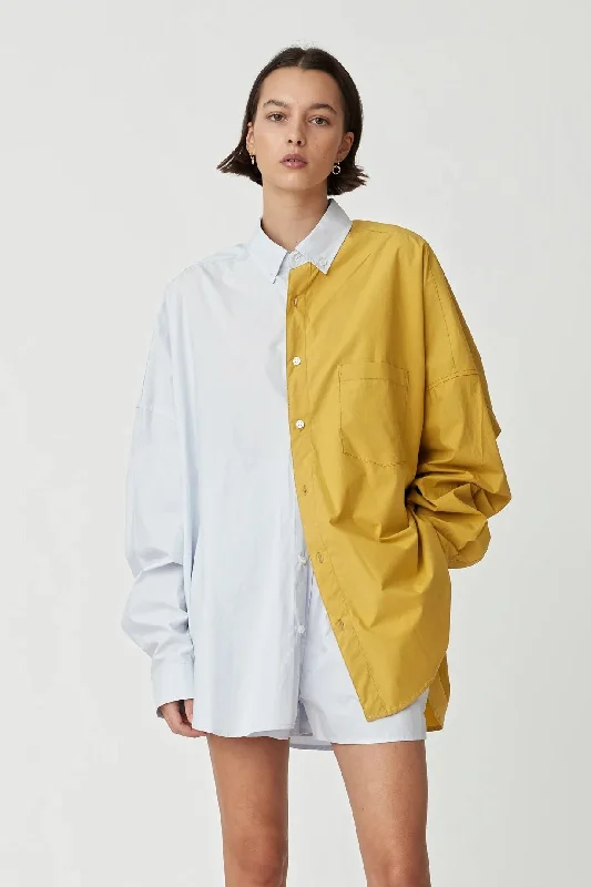 BLANCA Womens Henrietta Shirt Blue & Chartreuse-- Anti-Shrink Durable Soft