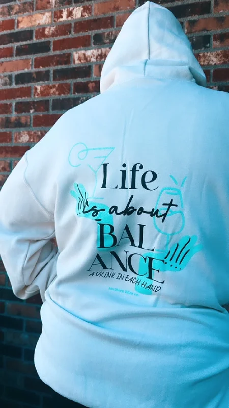 Life Is About Balance Graphic Hoodie Hoodie with Cuffed Sleeves Snug Secure