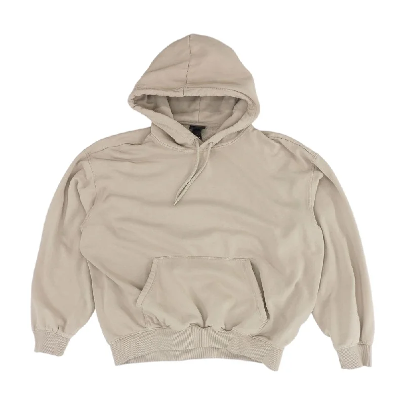Beige Solid Hoodie Hoodie with Elastic Cuffs Stretchable Comfortable