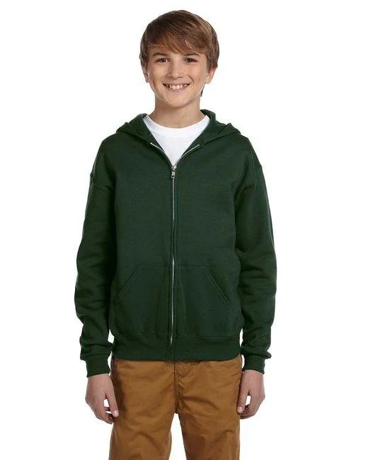 Jerzees Youth 8 oz. NuBlend  Fleece Full-Zip Hooded Sweatshirt 993B Cotton Hoodie Fleece Lining Warmth