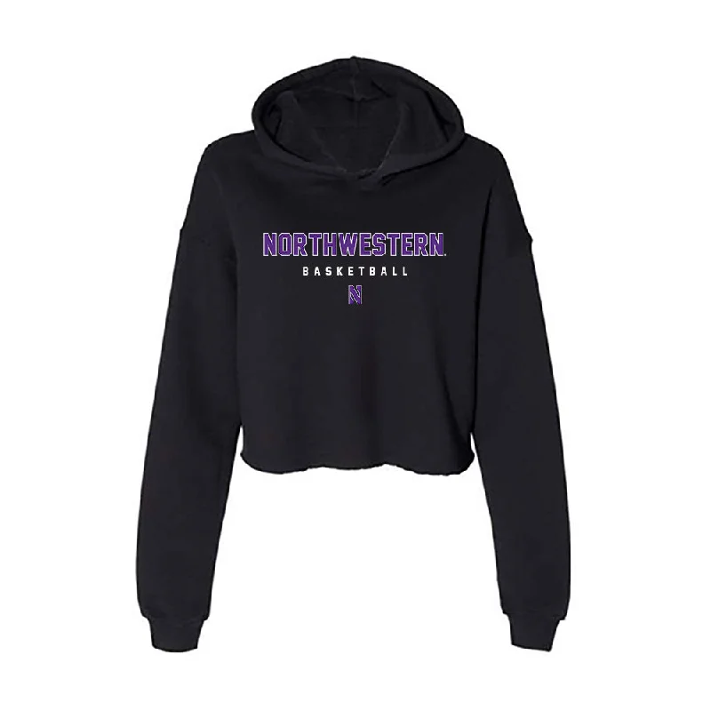 Northwestern - NCAA Women's Basketball : Hailey Weaver - Women's Crop Fleece Hoodie Hoodie with Strings Custom Fit Adjustable Northwestern - NCAA Women's Basketball : Hailey Weaver - Women's Crop Fleece Hoodie Hoodie with Strings Custom Fit Adjustable