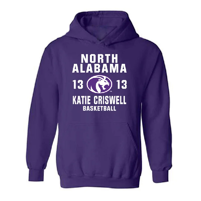 North Alabama - NCAA Women's Basketball : Katie Criswell - Classic Shersey Hooded Sweatshirt Hoodie with Hem Detail Decorative Unique North Alabama - NCAA Women's Basketball : Katie Criswell - Classic Shersey Hooded Sweatshirt Hoodie with Hem Detail Decorative Unique