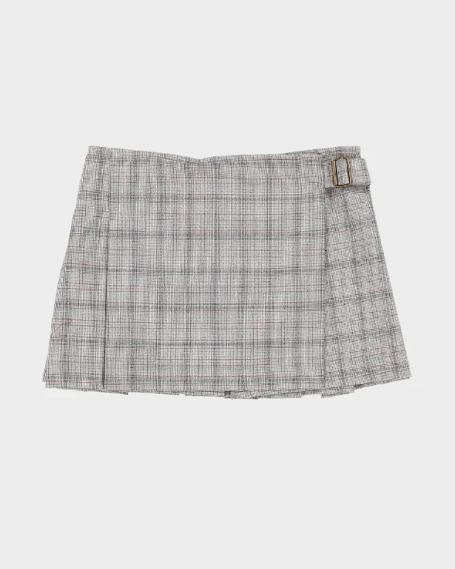 Rokit Originals Cher Grey Check Skirt - W32 linen skirt breathable