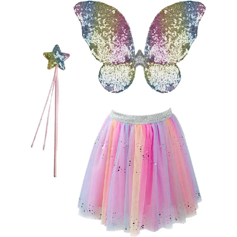 Rainbow Sequins Skirt, Wings, and Wand pencil skirt chic