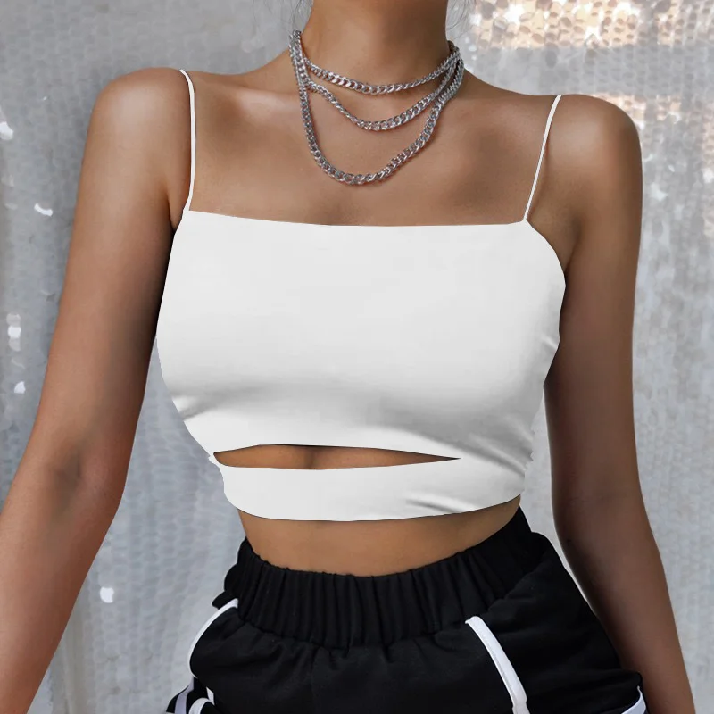 Women Summer Cropped Solid Color Sexy Tank Top adorable tank top