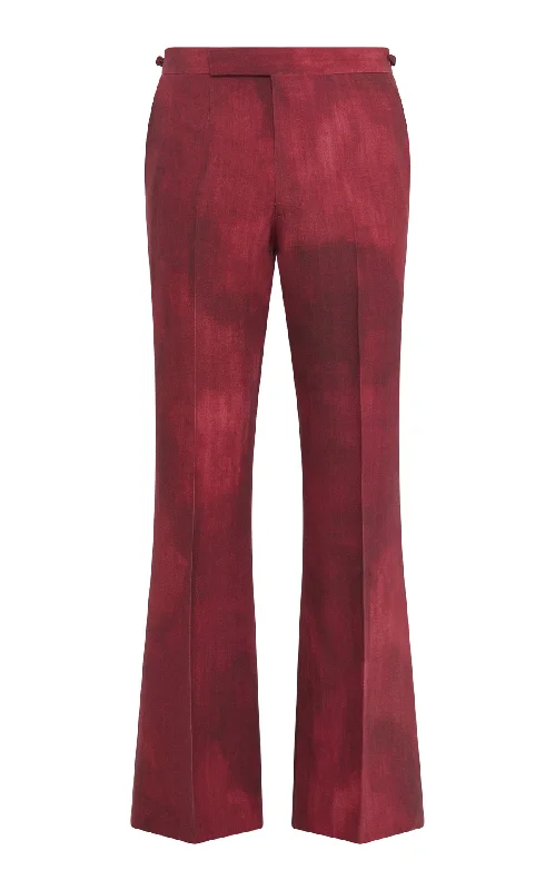 Stevie Pant in Bordeaux Virgin Wool Modern Bootcut Pants