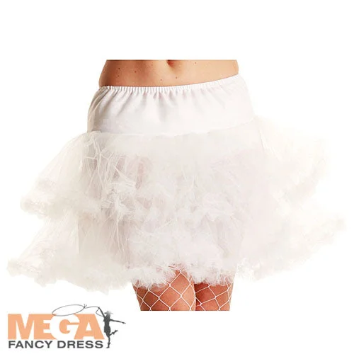 White 3 Layer Petticoat Elegant Skirt Accessory spandex blend skirt