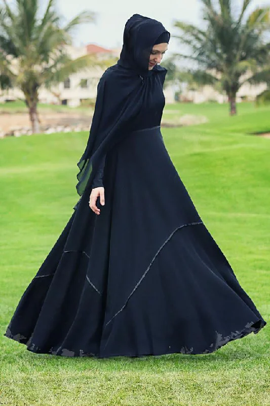 Sondos Elegant Full Circle Skirt Abaya corduroy skirt cozy