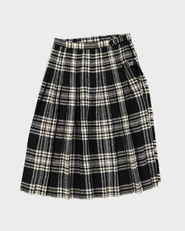 Lochavon Black Tartan Kilt Skirt - S maxi skirt elegant