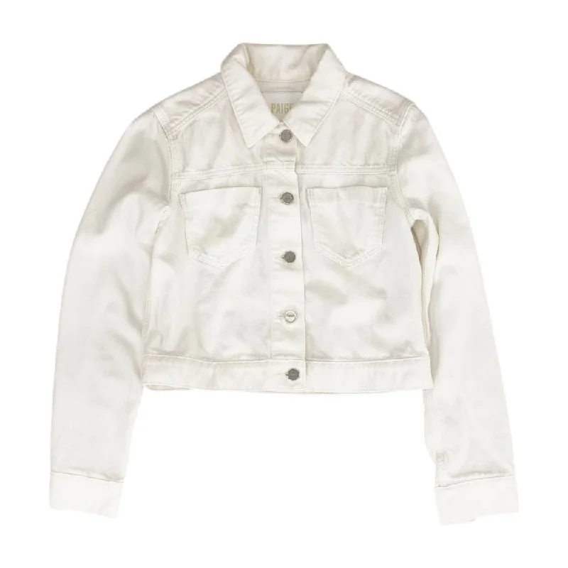 White Solid Denim Jacket Anorak Shell Jacket Lightweight Jacket