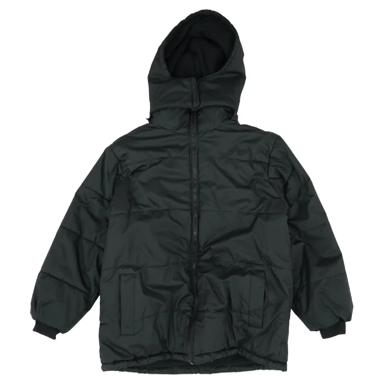 Black Solid Jacket Fleece Jacket Down Jacket Feather Jacket