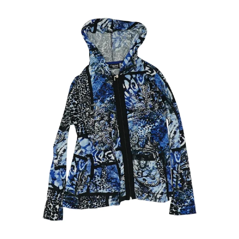 Blue Graphic Lightweight Jacket Chenille Fabric Brocade Fabric Lace Fabric