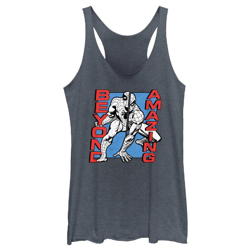 Women's Spider-Man: Beyond Amazing Split Panel Racerback Tank Top ivory tank top