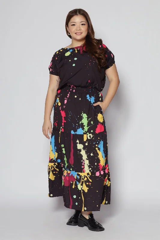 Jolin 2 in 1 Skirt Set in Paint Splatter denim skirt durable