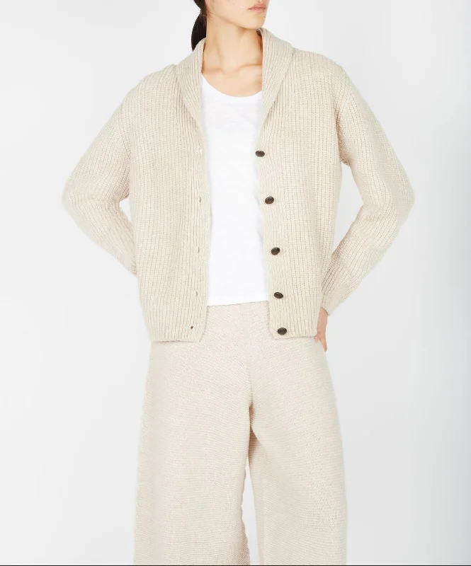 Women's Robin Shawl Cardigan Houndstooth Herringbone Solid