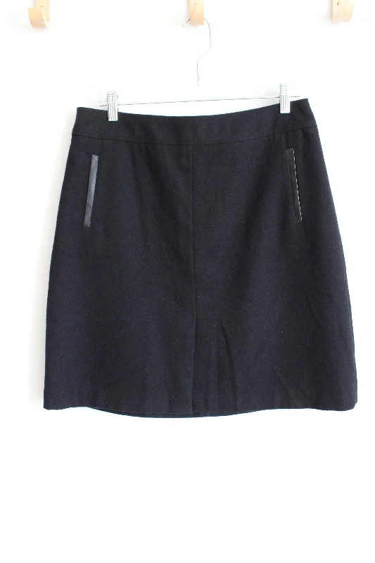 Banana Republic Black Wool Blend Skirt | 12 Petite midi skirt versatile